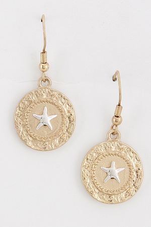 Hook Earrings With Starfish 6BAH10